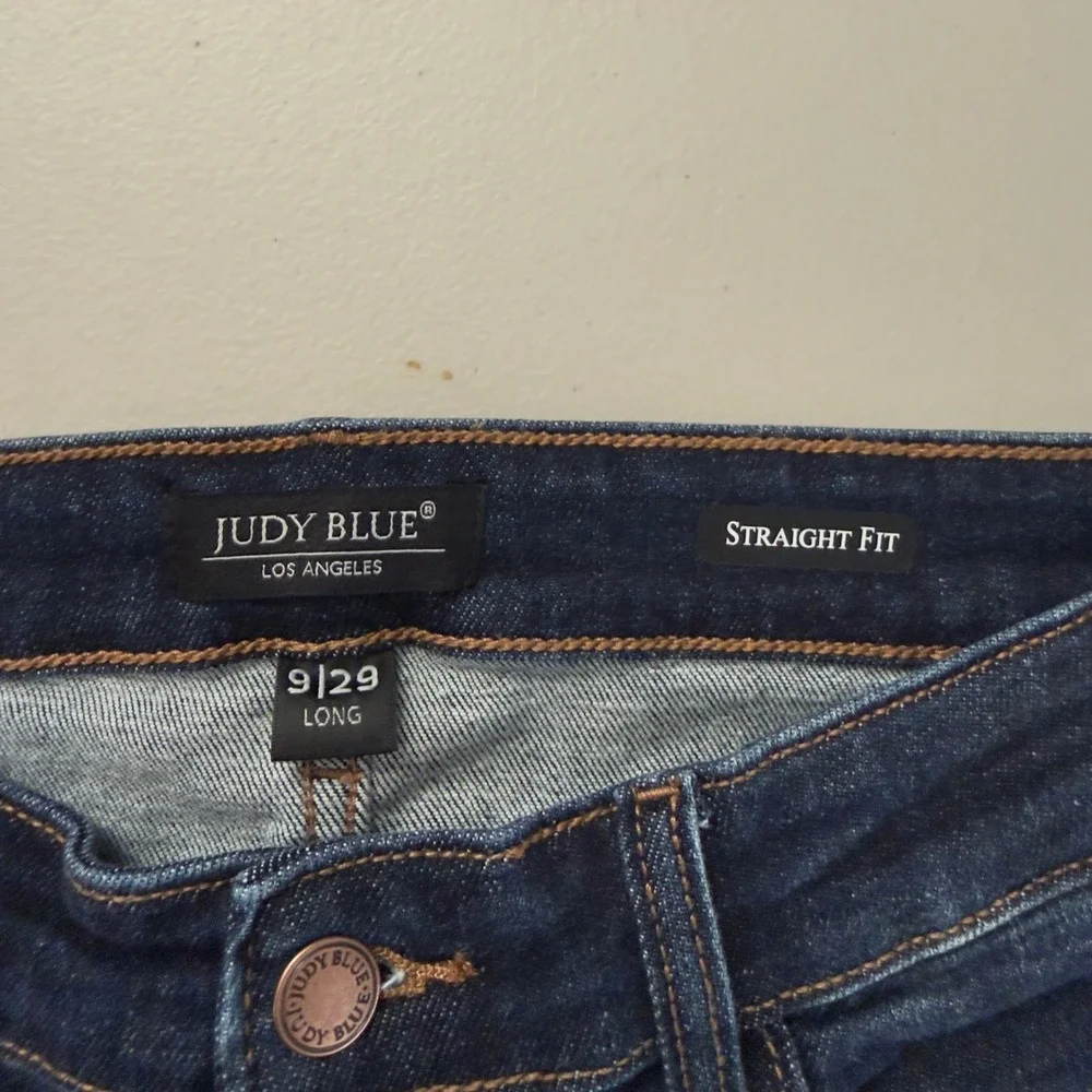 Judy Blue Straight Fit Jeans Womens 9/29 Long Dark Wash Stretch Denim Pants